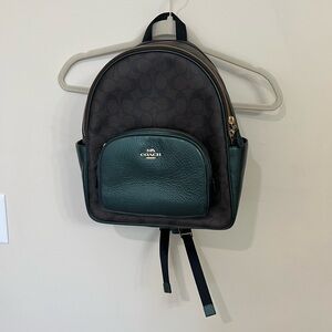 Coach Dark Green and Brown Backpack